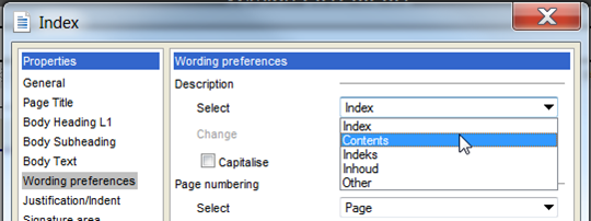 Index Menu