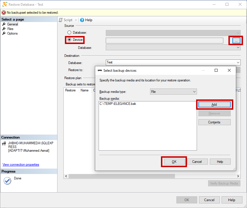 Tick the option to overwrite