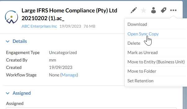 Migrated files in the Working Papers view